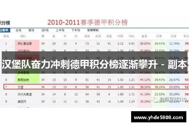 汉堡队奋力冲刺德甲积分榜逐渐攀升 - 副本